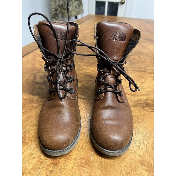 The North Face Women's US 6.5 Ballard Lace II Boots Combat Hike Brown Leather - Picture 1 of 10